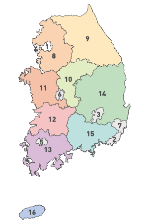 P. Korėjos suskirstymas